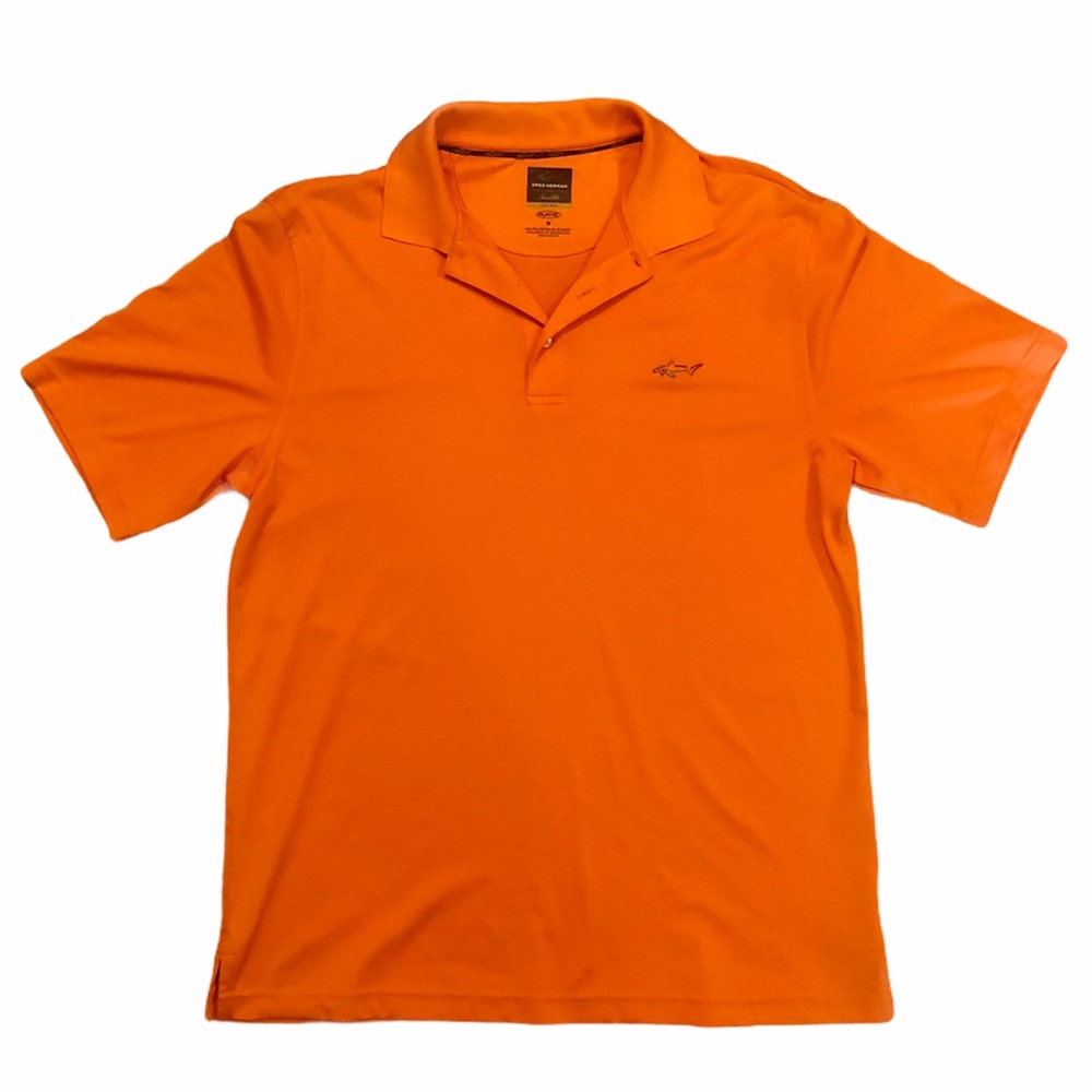 Greg Norman Five Iron Play Dry Orange Polo Shirt, Medium